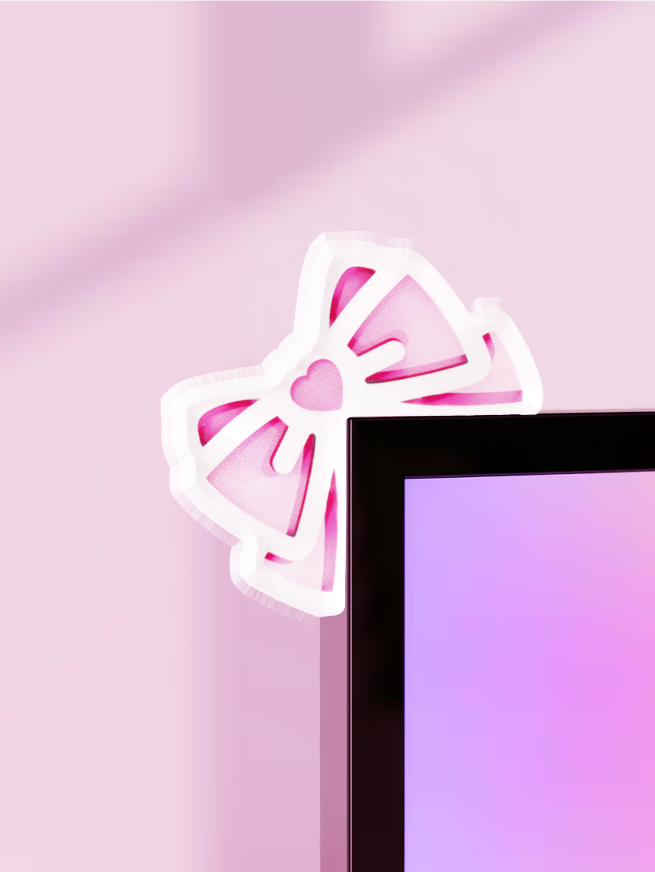 귀여운 리본 모양의 모니터 장식, 핑크색 아크릴 소재, - Tablet Lap Desk 리뷰 및 가격