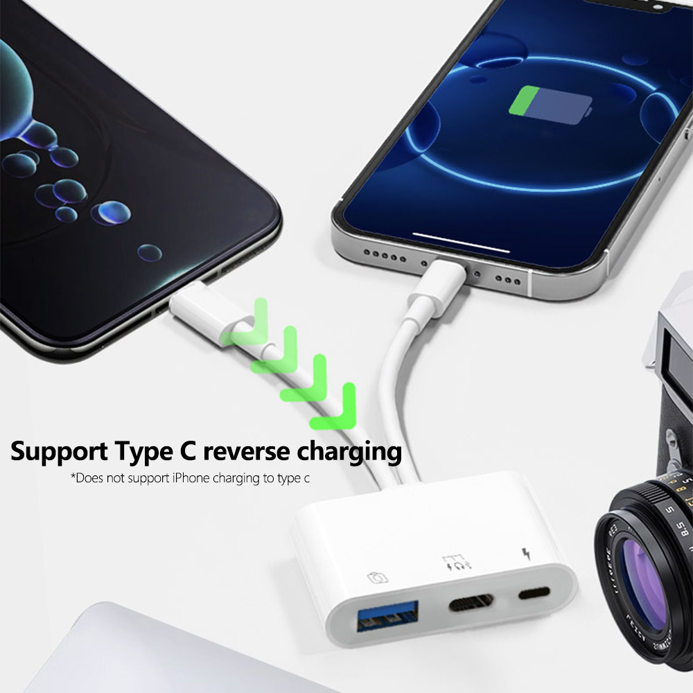 2 in 1 라이트닝 타입 C to USB OTG 카메 - Wired Earphone Lightning 리뷰 및 가격